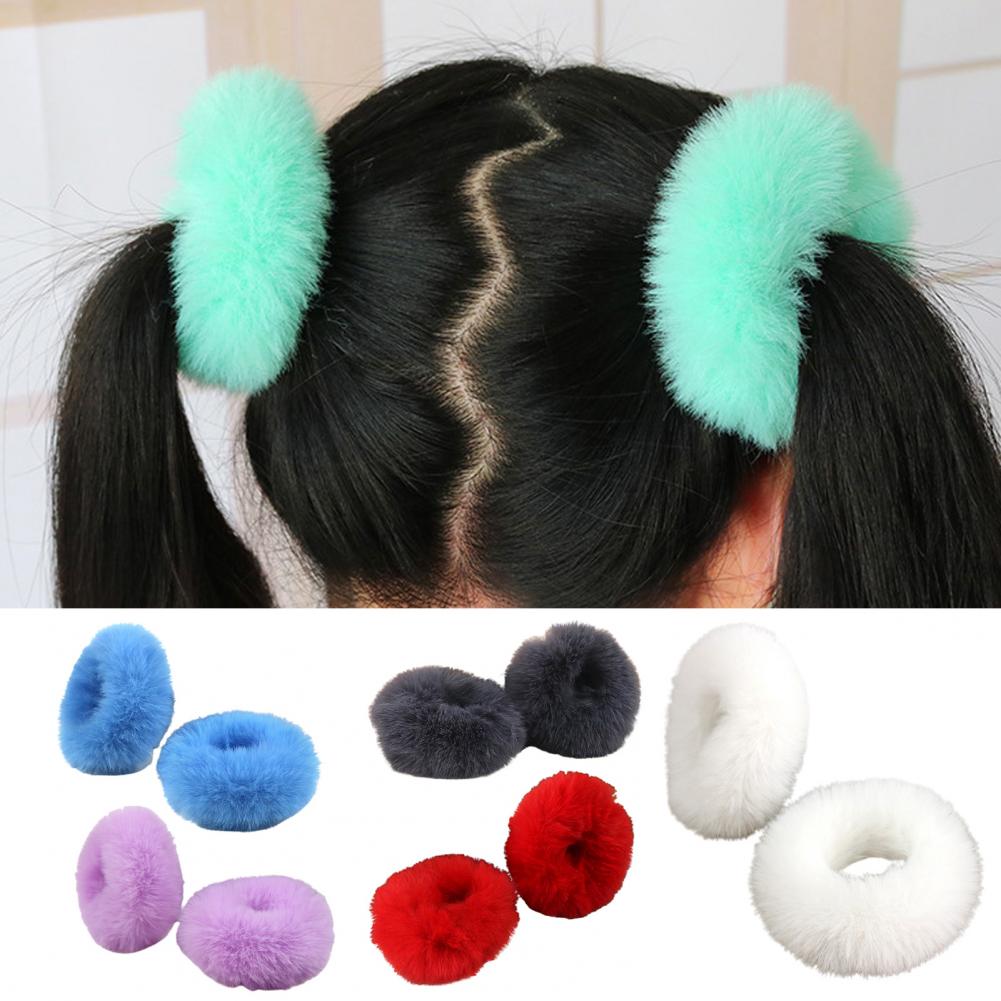 Hair Tie Velvet - 2Pcs Bright Color Hair Bands Hair