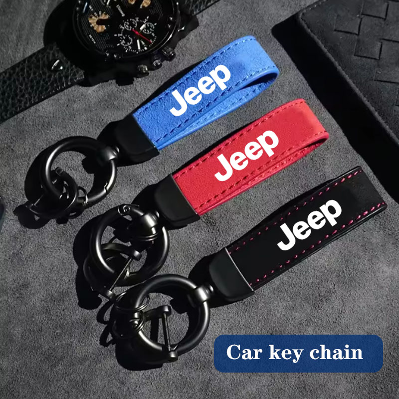 Women'S Jeep Accessories - Suede Leather Man Keyring Key Chain