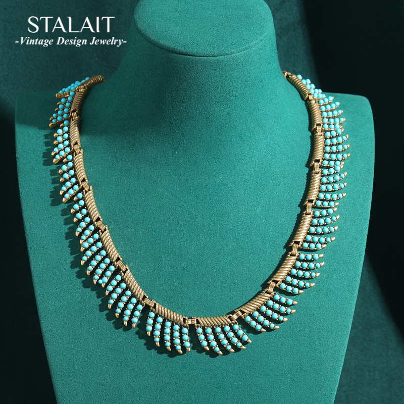 Women'S Accessories Trends 2026 - Vintage Turquoise Necklace for Woman Tassel