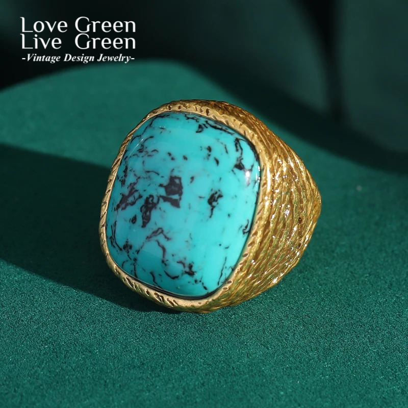 Women'S Accessories Trends 2026 - Vintage Turquoise Ring Woman Jewelry Luxury