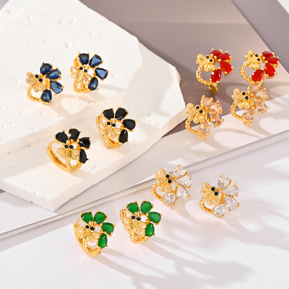 Women Accessories Website - Trendy Hoop Earrings Waterdrop Zirconia Official-Website