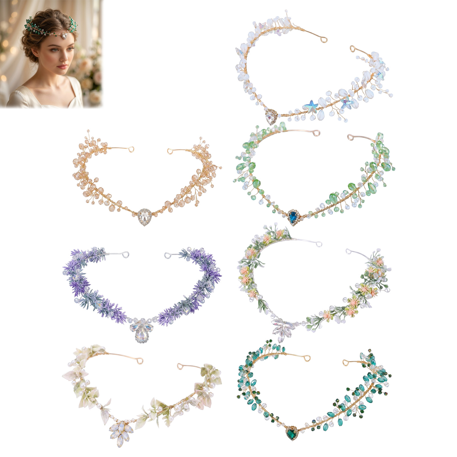 Bridal Hairband Triangular Cry - Women Accessories For Wedding บทวิจารณ์และราคา