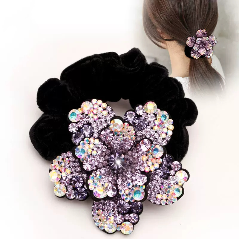 Women Rhinestone Scrunchies Ve - Hair Tie Velvet บทวิจารณ์และราคา