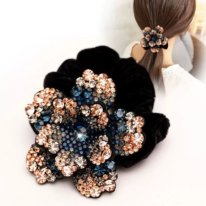 Women Rhinestone Scrunchies Ve - Hair Tie Velvet บทวิจารณ์และราคา
