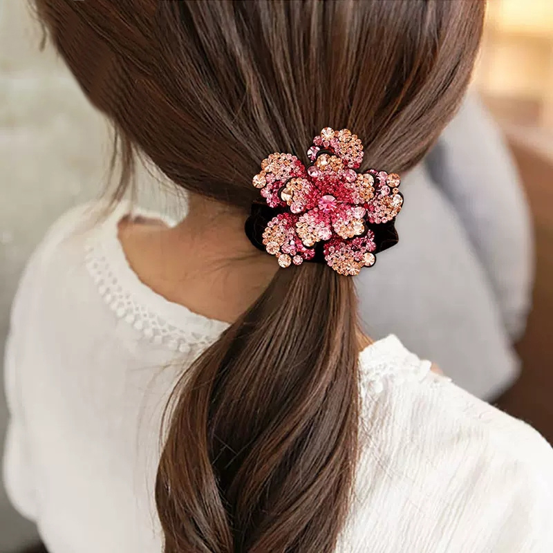 Women Rhinestone Scrunchies Ve - Hair Tie Velvet บทวิจารณ์และราคา