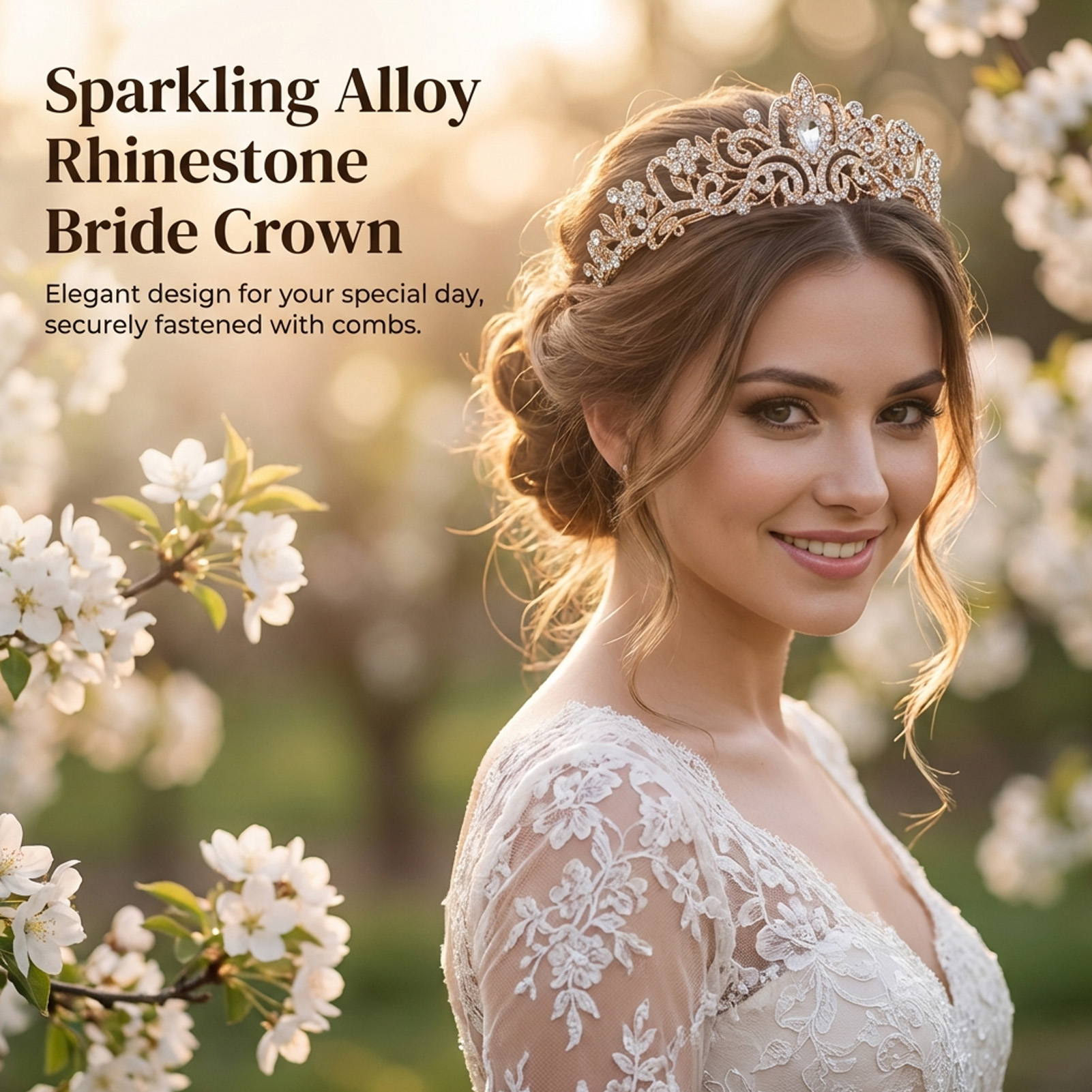 Elegant Bridal Crown Sparkly R - Women Accessories For Wedding บทวิจารณ์และราคา