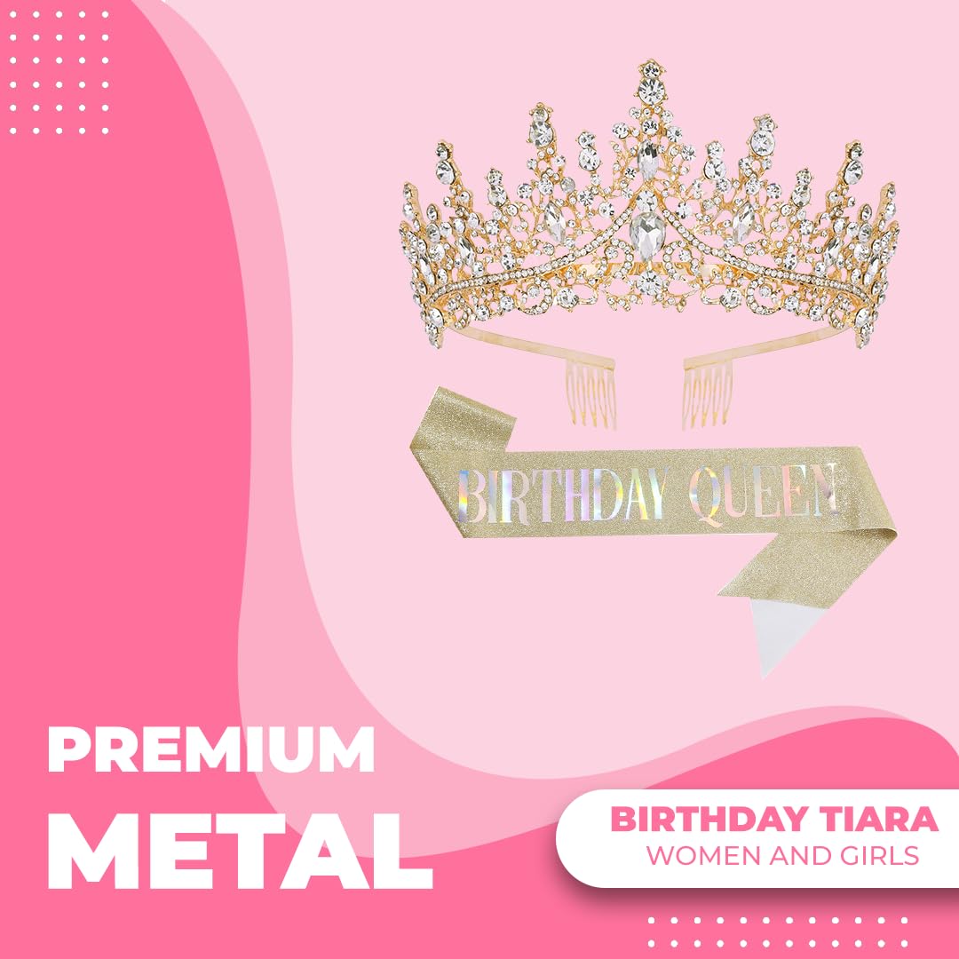 Tiara Crown with Sash for Wome - Women Accessories For Wedding บทวิจารณ์และราคา