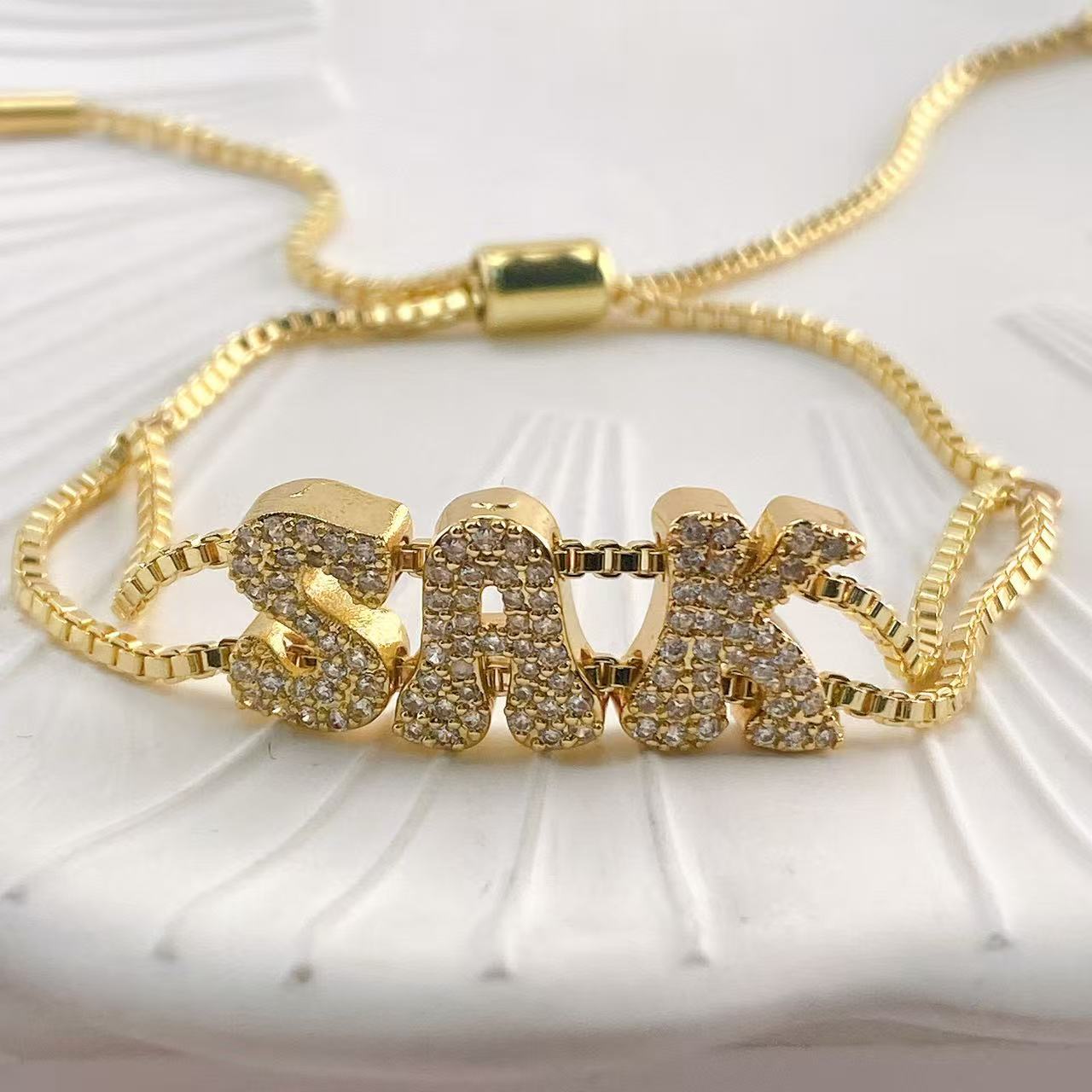 Fashionable gold DIY name brac - Women Accessories Name In English บทวิจารณ์และราคา