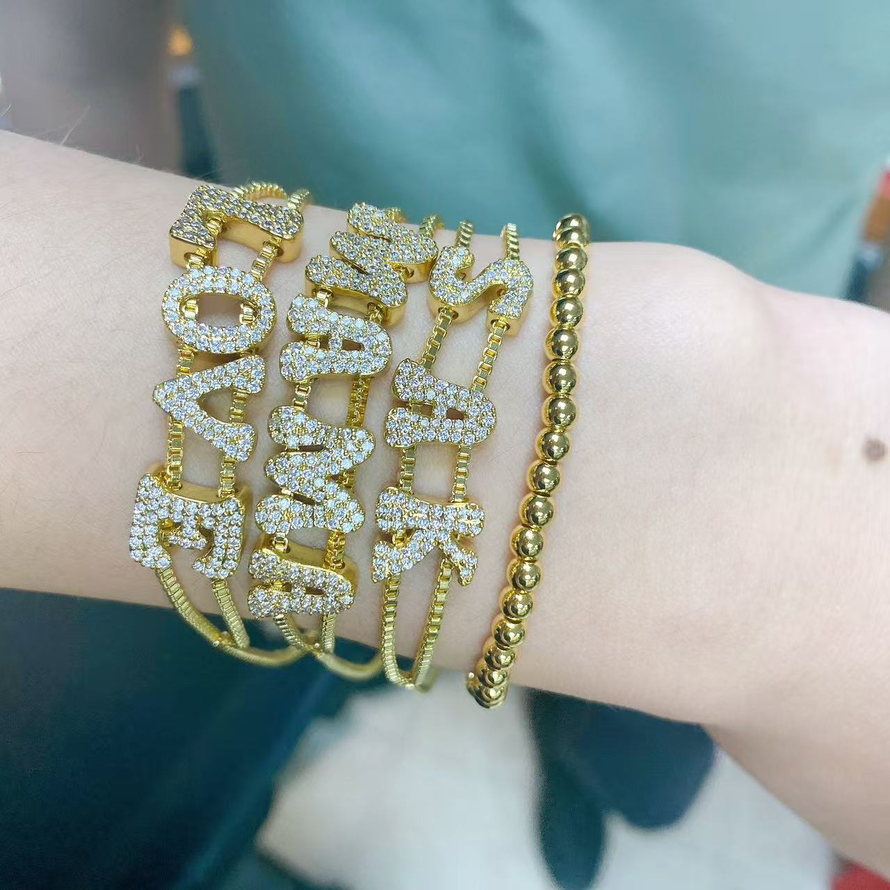 Fashionable gold DIY name brac - Women Accessories Name In English บทวิจารณ์และราคา