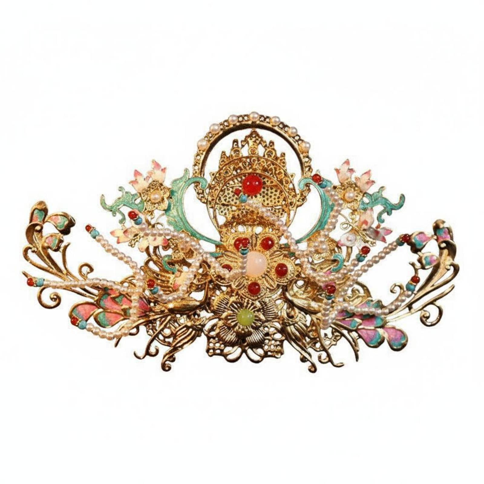 Traditional Chinese Hair Crown - Women Accessories Aesthetic บทวิจารณ์และราคา