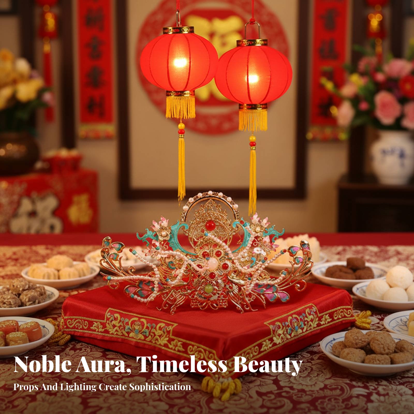 Traditional Chinese Hair Crown - Women Accessories Aesthetic บทวิจารณ์และราคา