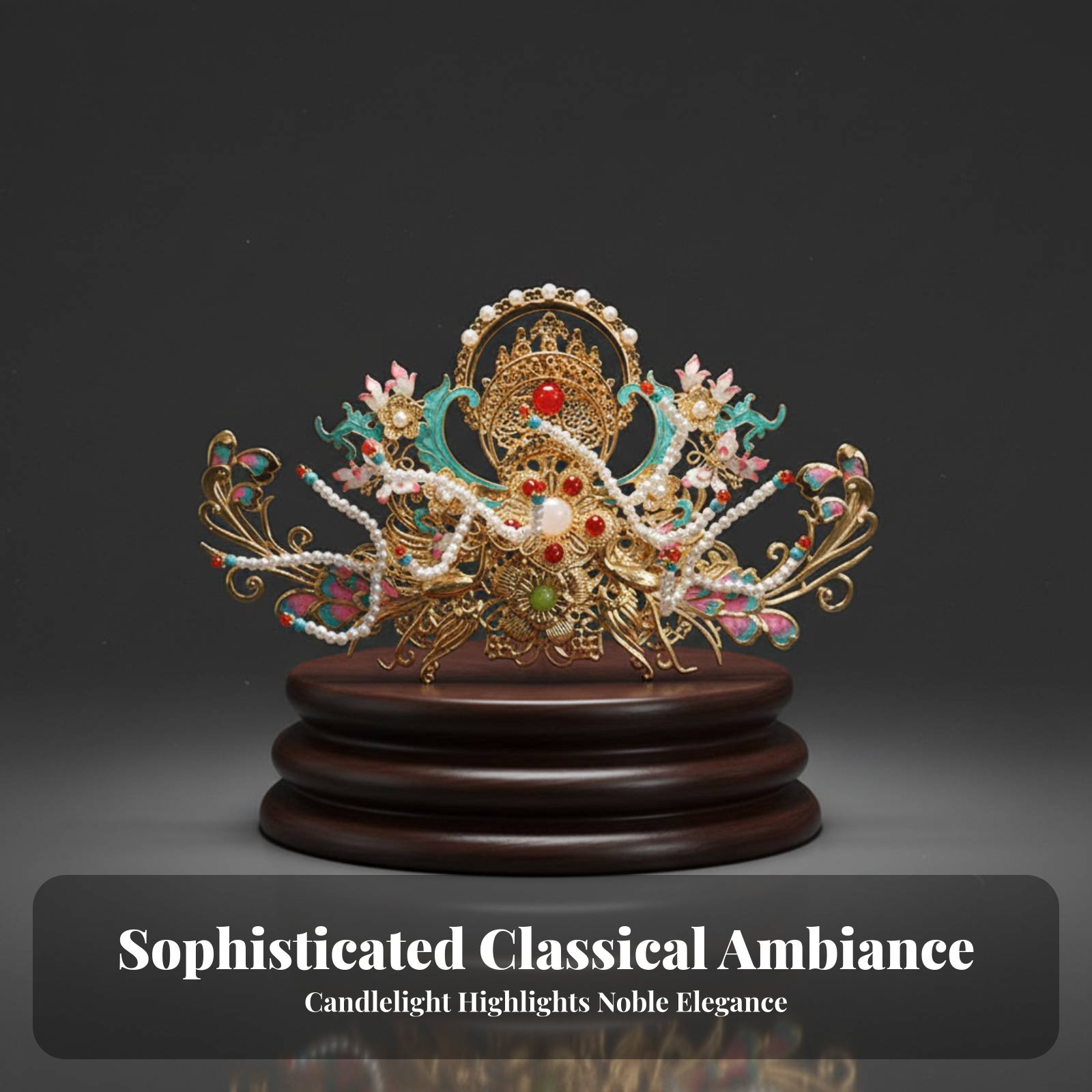 Traditional Chinese Hair Crown - Women Accessories Aesthetic บทวิจารณ์และราคา