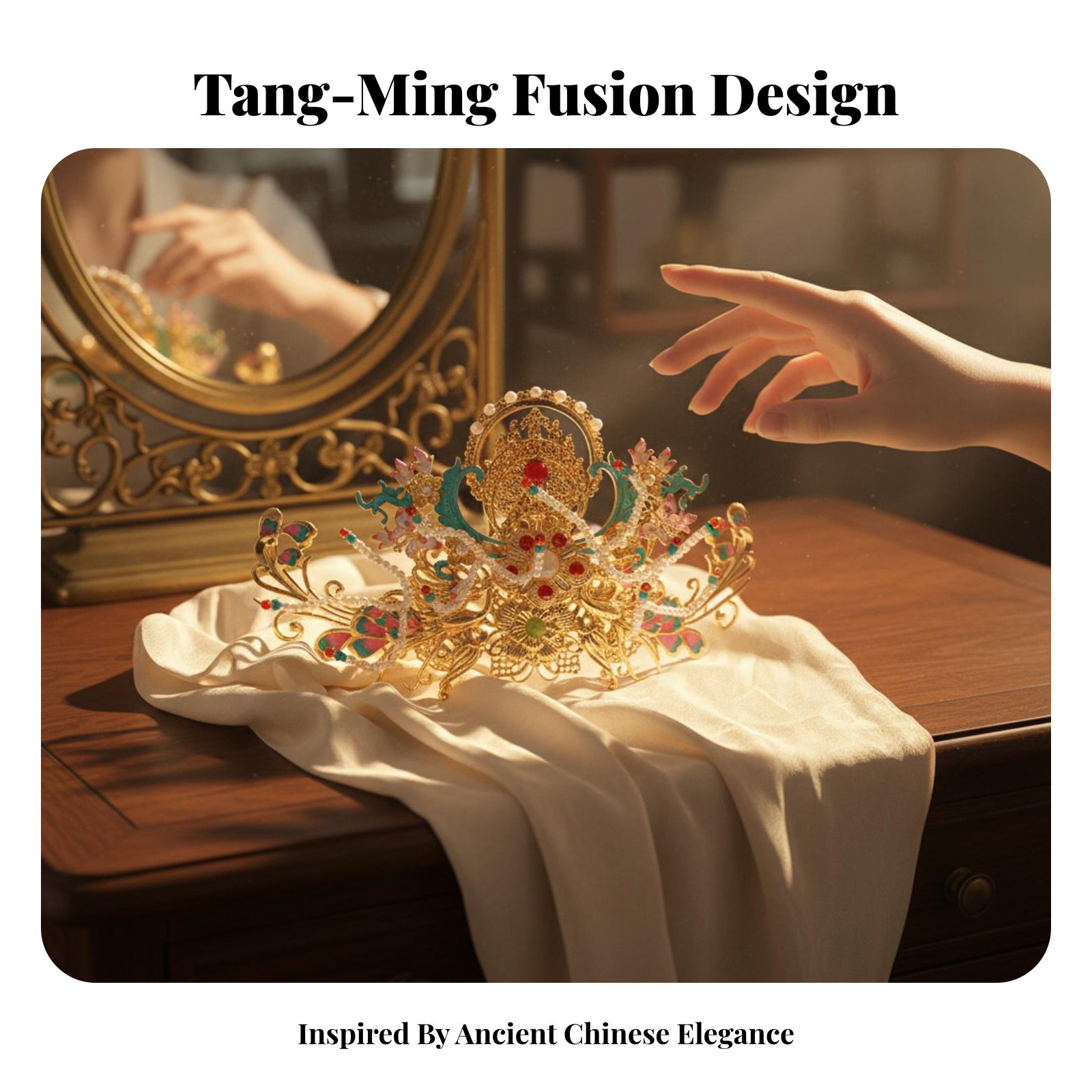 Traditional Chinese Hair Crown - Women Accessories Aesthetic บทวิจารณ์และราคา