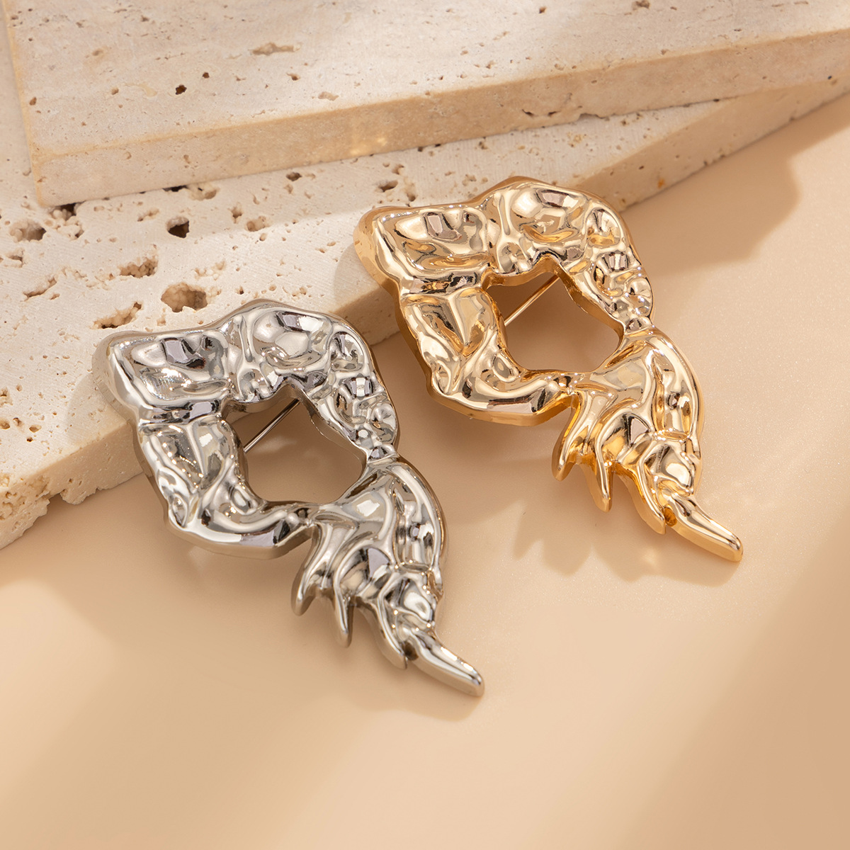 Punk Gold Plated Liquid Irregu - Women Accessories Wholesale บทวิจารณ์และราคา