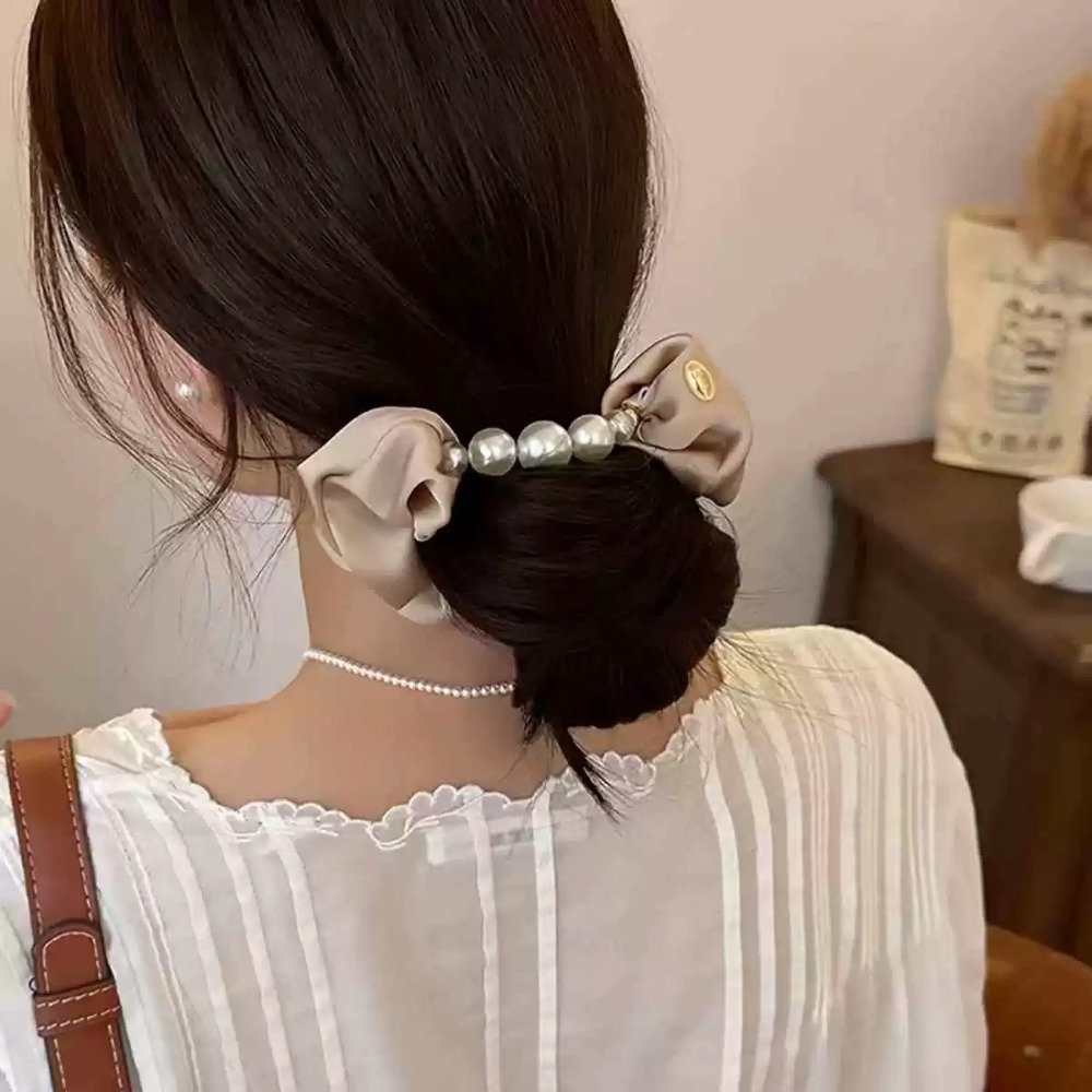 Fashion Velvet Pearl Hair Scru - Hair Tie Velvet บทวิจารณ์และราคา