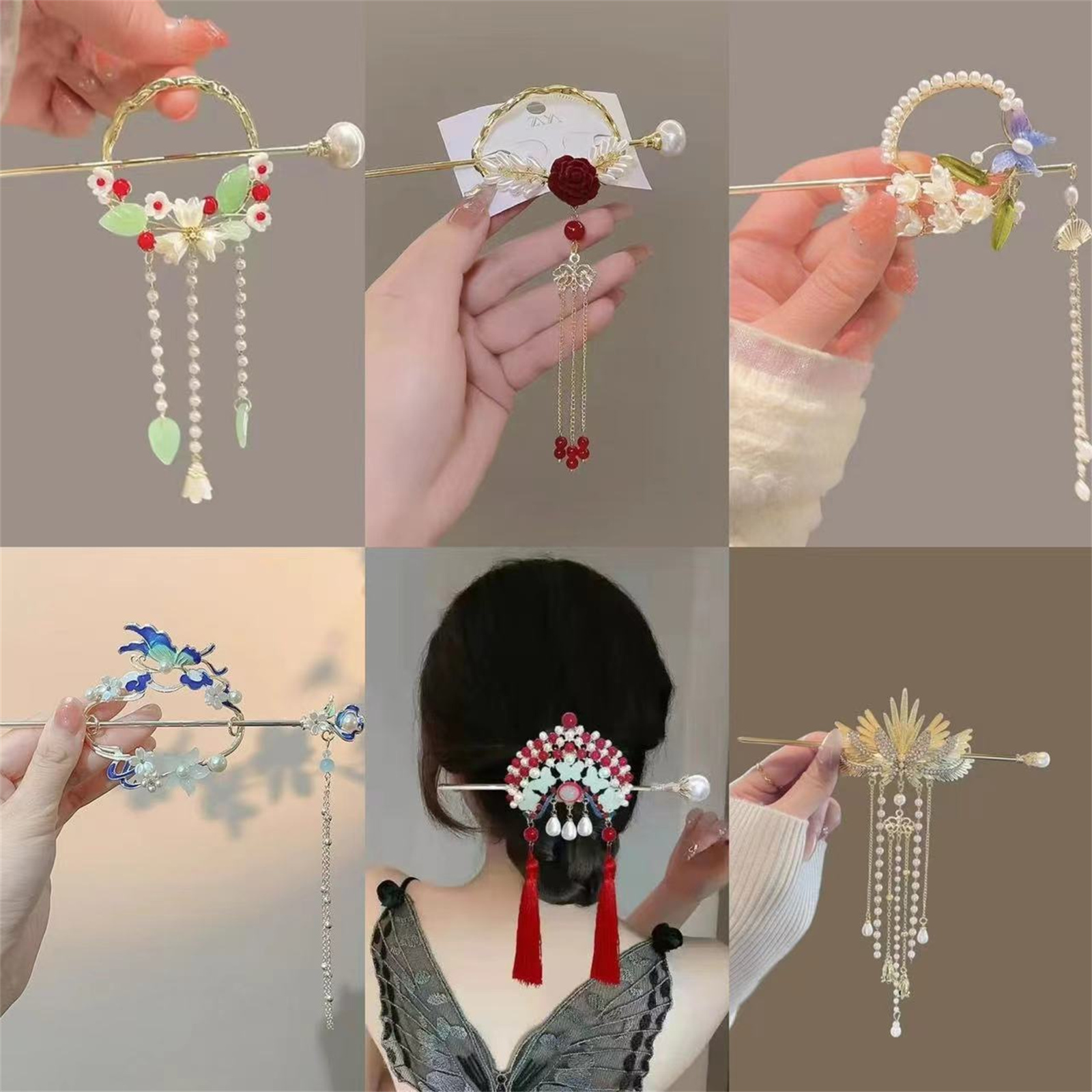 Ethnic Style Hairpin For Women - Women Accessories Aesthetic บทวิจารณ์และราคา
