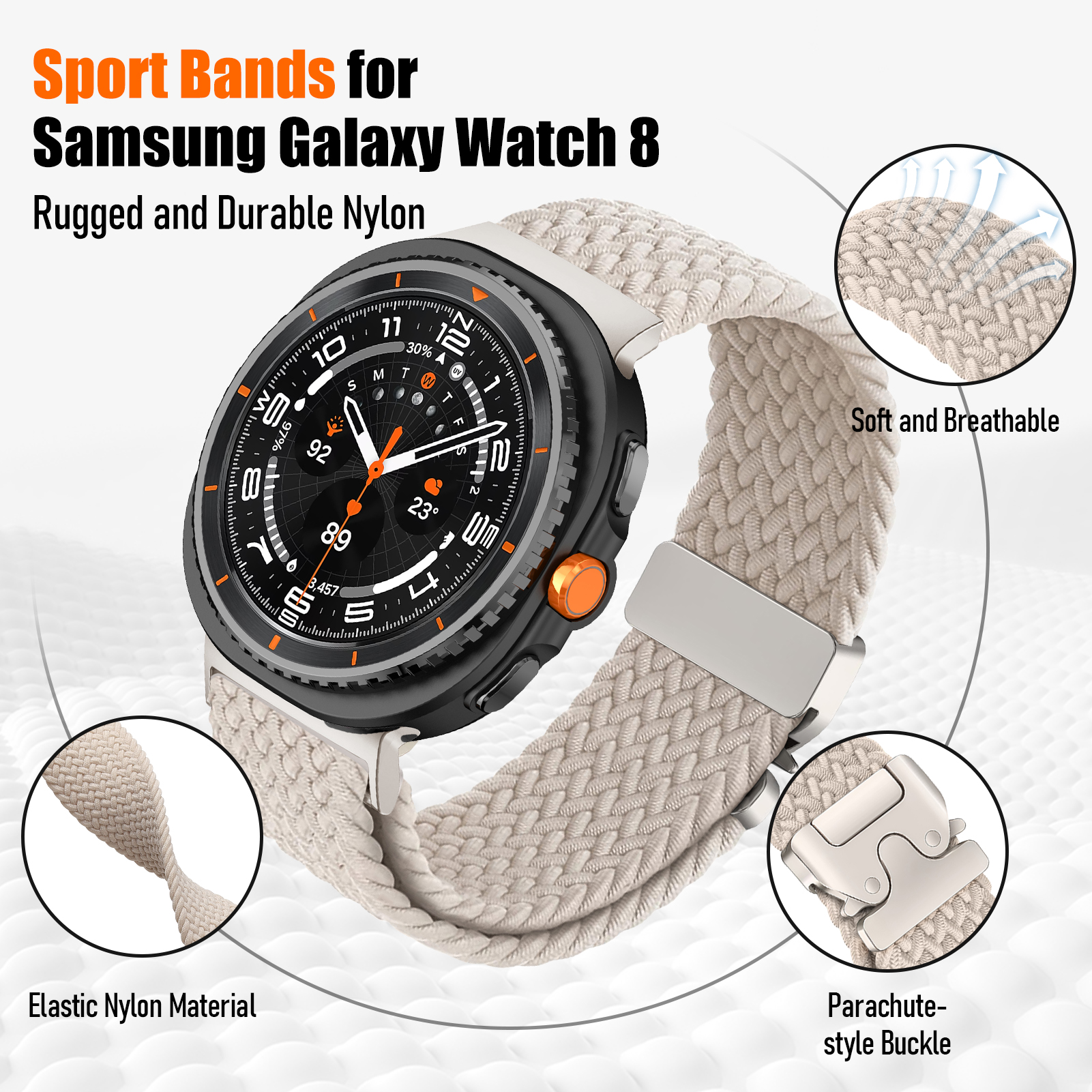 Braided For Galaxy Watch 8 Str - Women Accessories Website บทวิจารณ์และราคา