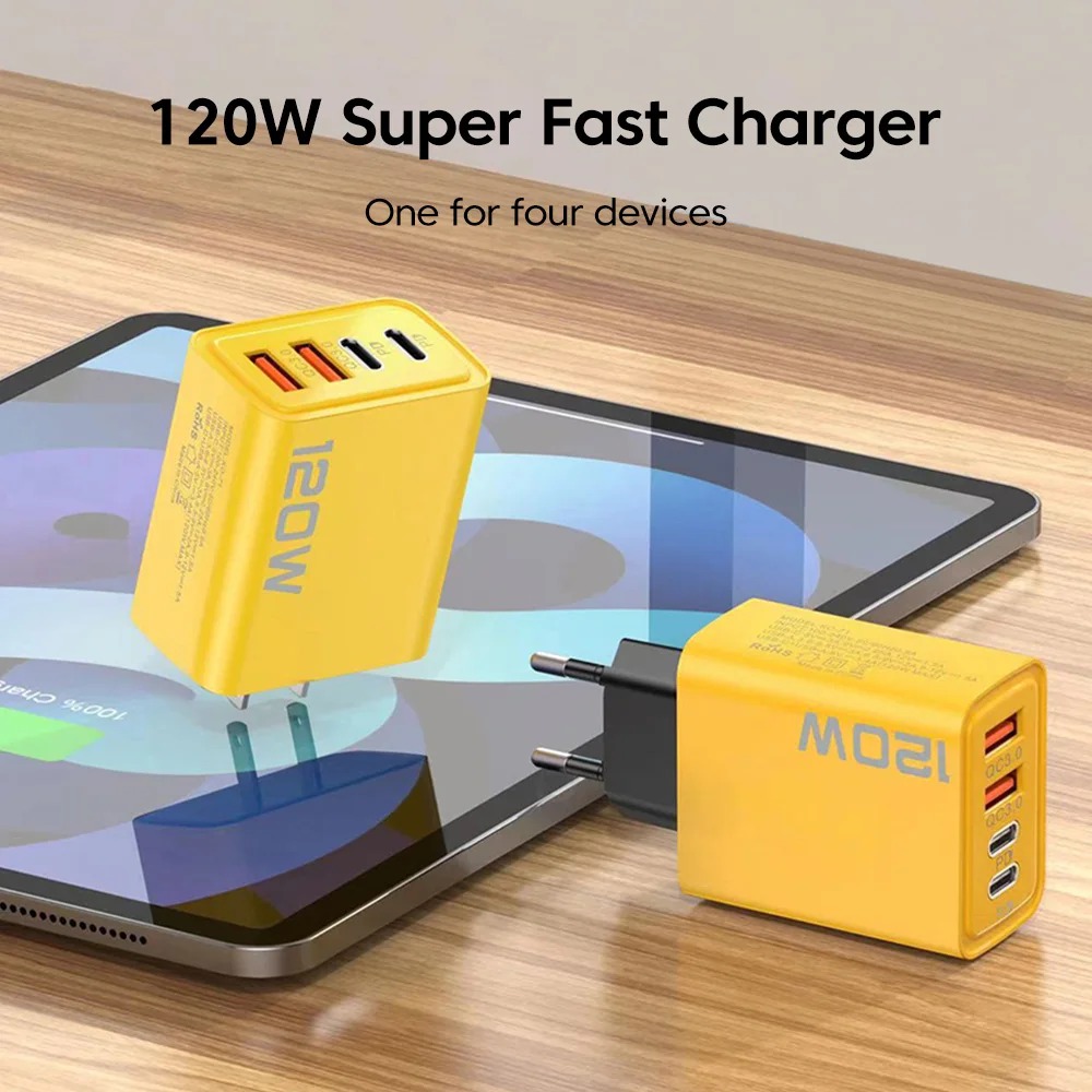 120W USB C PD Charger 4 Ports  - Women Accessories In Uk บทวิจารณ์และราคา