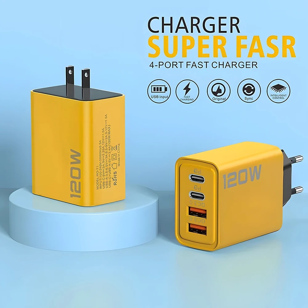 120W USB C PD Charger 4 Ports  - Women Accessories In Uk บทวิจารณ์และราคา