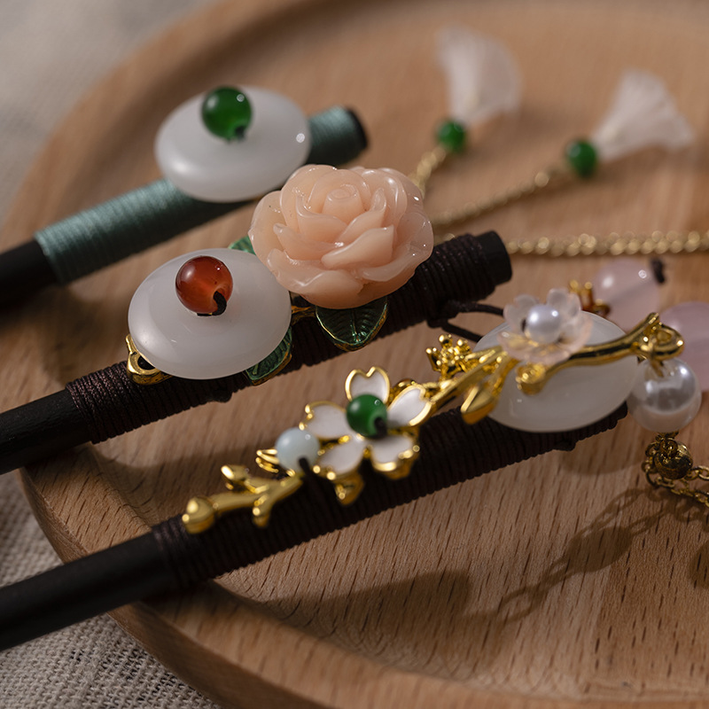 1Pc Wooden Hairpin Headdress f - Women Accessories Aesthetic บทวิจารณ์และราคา