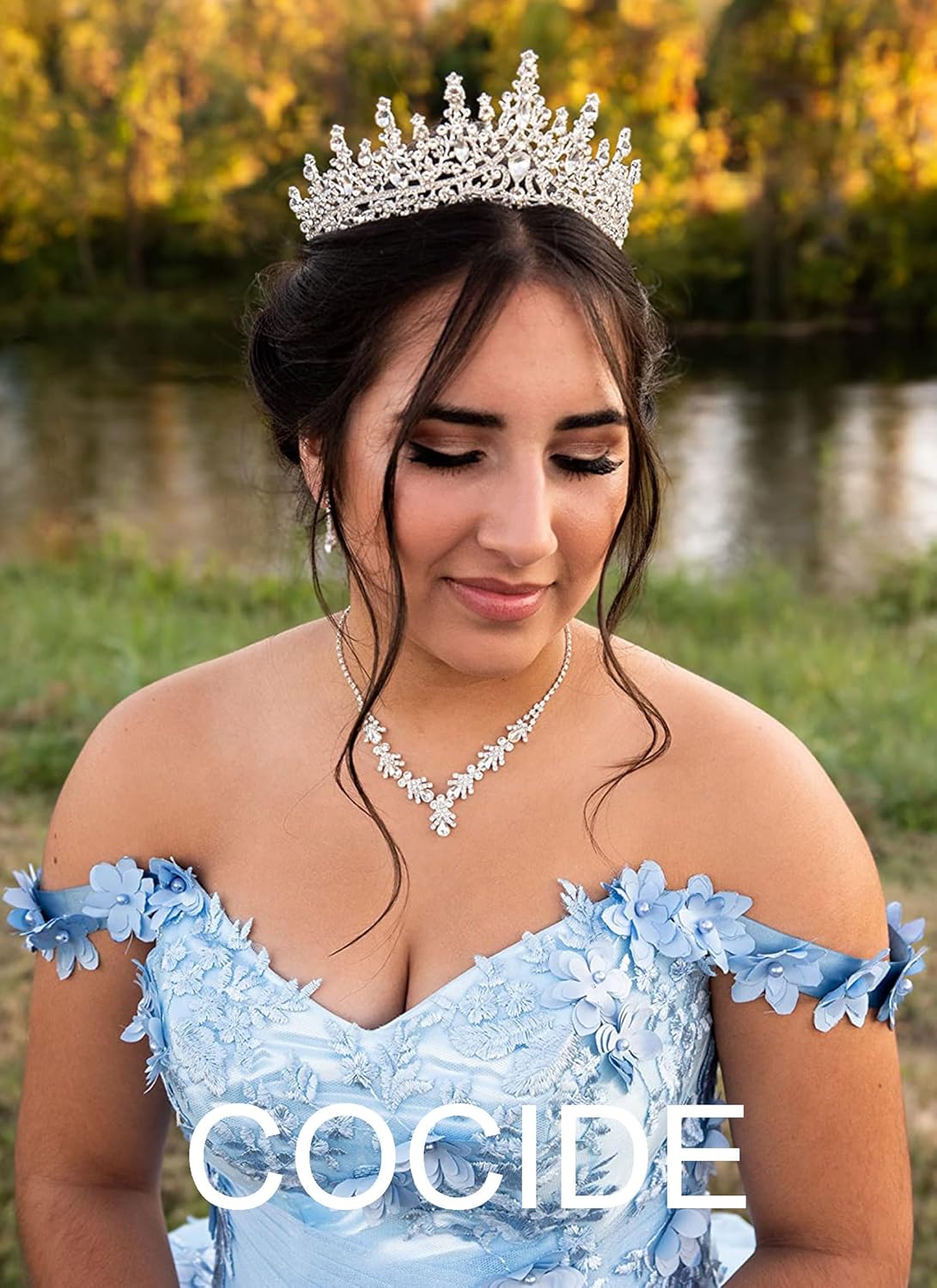 Silver Crystal Queen Crown for - Women Accessories For Wedding บทวิจารณ์และราคา