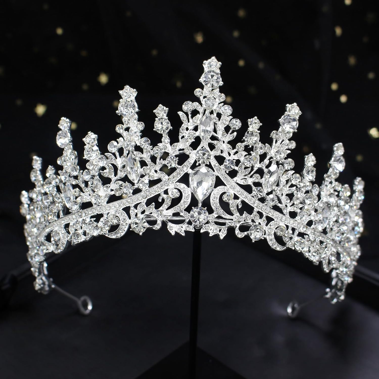 Silver Crystal Queen Crown for - Women Accessories For Wedding บทวิจารณ์และราคา