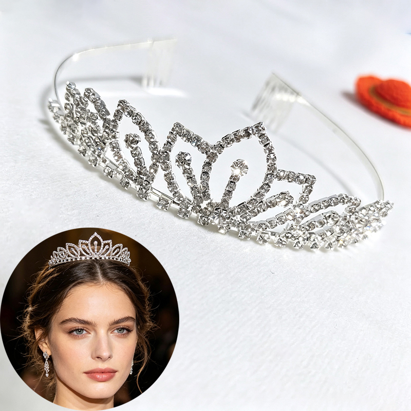 Silver Color Sparkling Rhinest - Women Accessories For Wedding บทวิจารณ์และราคา