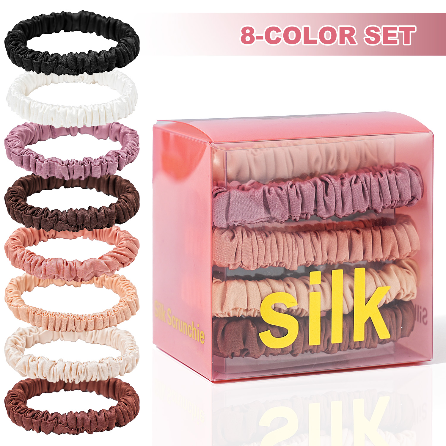 8PCS/Set 100% Pure Mulberry Si - Hair Tie Velvet บทวิจารณ์และราคา