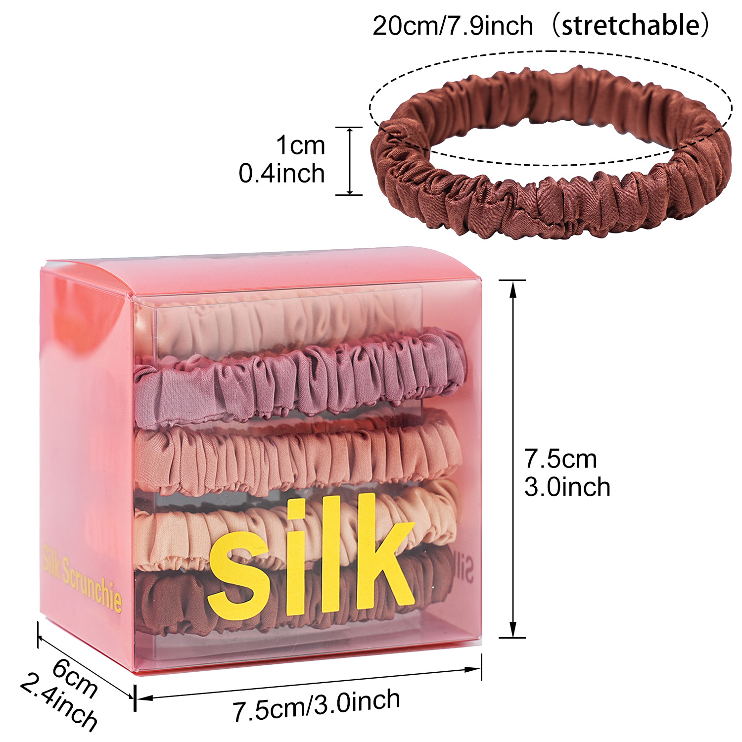 8PCS/Set 100% Pure Mulberry Si - Hair Tie Velvet บทวิจารณ์และราคา