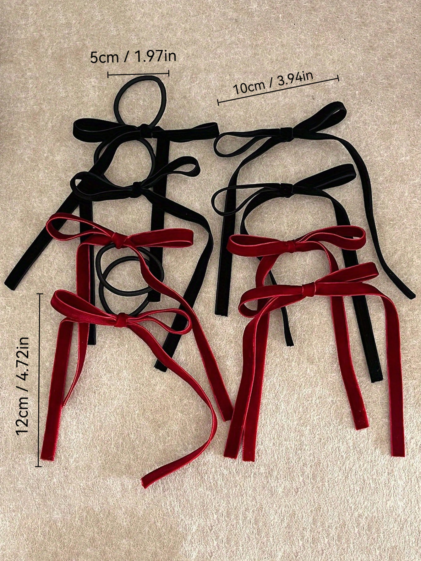 2/8pcs Fashion Black Velvet Bo - Hair Tie Velvet บทวิจารณ์และราคา