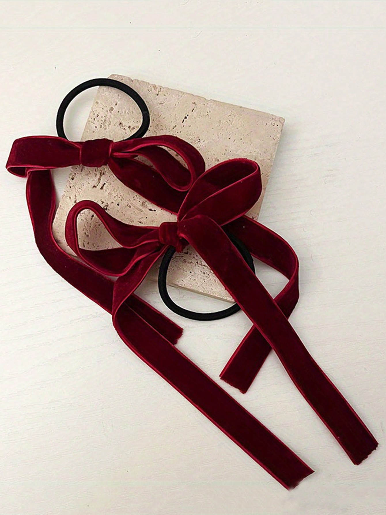 2/8pcs Fashion Black Velvet Bo - Hair Tie Velvet บทวิจารณ์และราคา