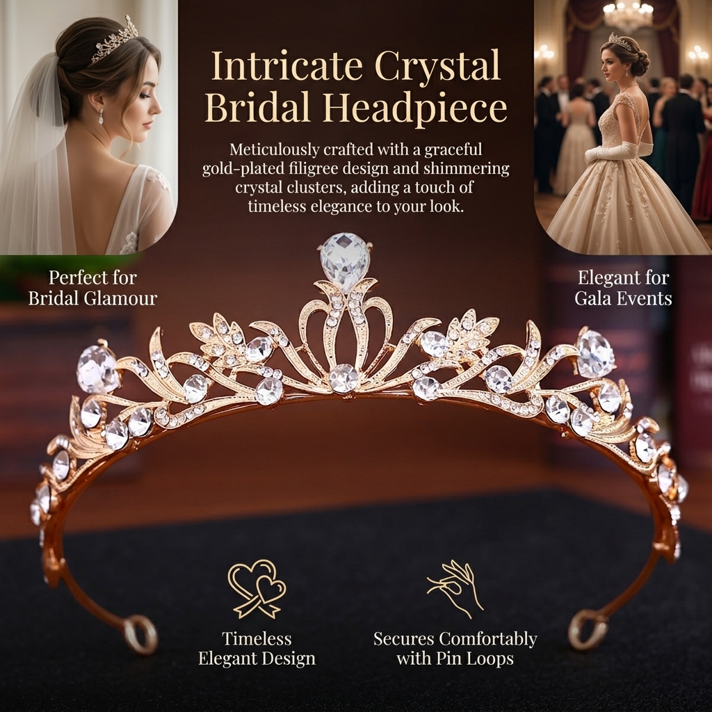 Crystal Wedding Tiaras And Cro - Women Accessories For Wedding บทวิจารณ์และราคา