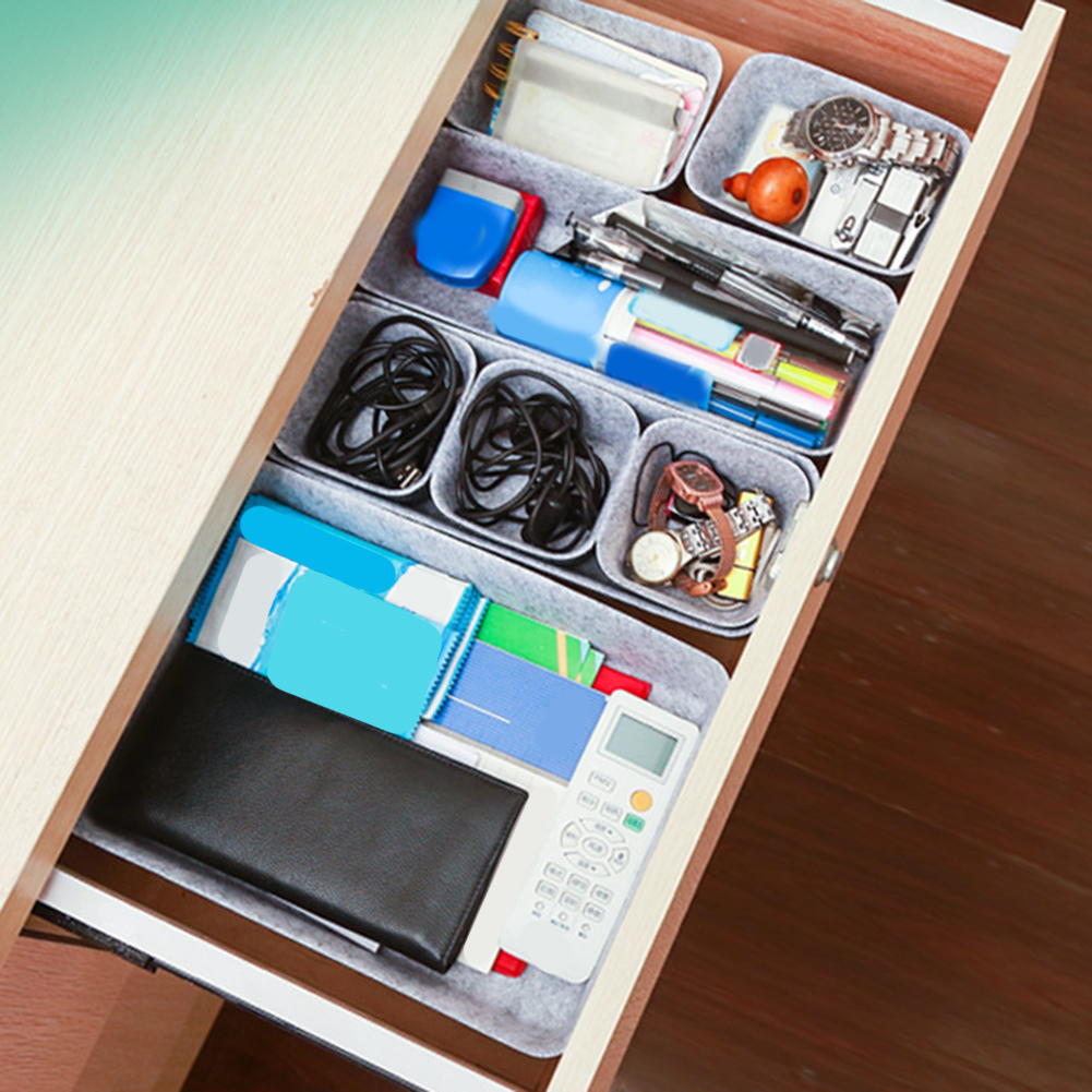 8pcs/set Felt Storage Box Desk - Women Accessories Organizer บทวิจารณ์และราคา