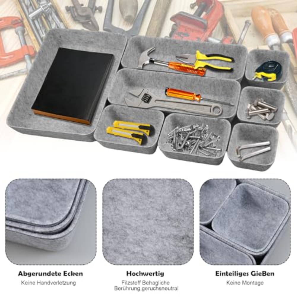 8pcs/set Felt Storage Box Desk - Women Accessories Organizer บทวิจารณ์และราคา
