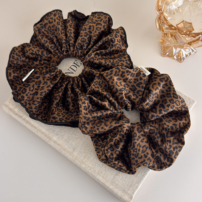 Velvet Leopard Print Double-La - Hair Tie Velvet บทวิจารณ์และราคา