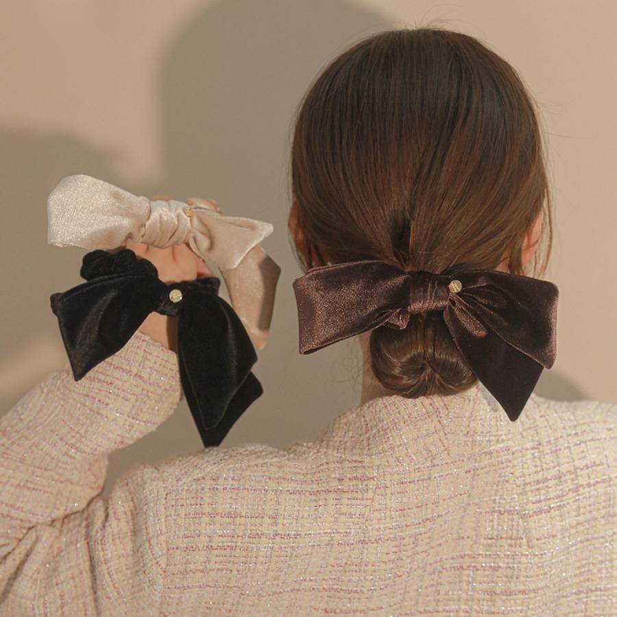 1pc New Elegant Velvet Bow Hai - Hair Tie Velvet บทวิจารณ์และราคา