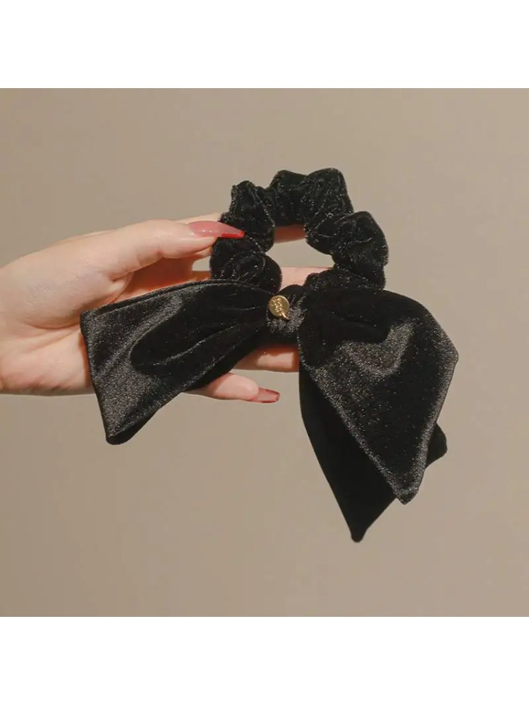 1pc New Elegant Velvet Bow Hai - Hair Tie Velvet บทวิจารณ์และราคา