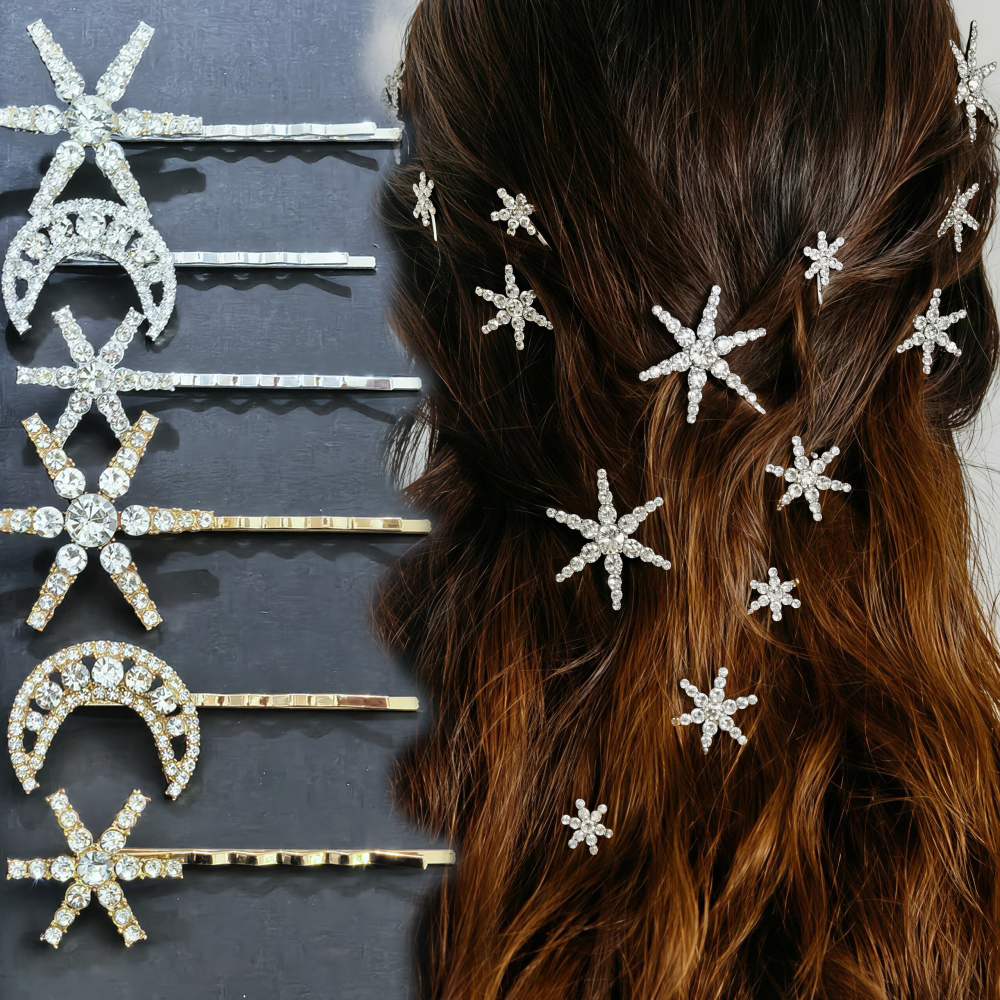 3/4 pcs set Crystal Star Hairp - Women Accessories Aesthetic บทวิจารณ์และราคา