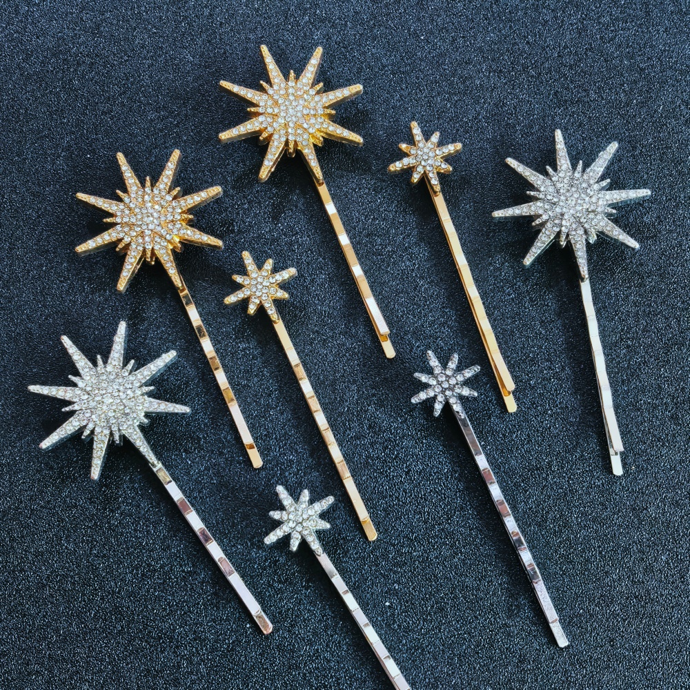 3/4 pcs set Crystal Star Hairp - Women Accessories Aesthetic บทวิจารณ์และราคา