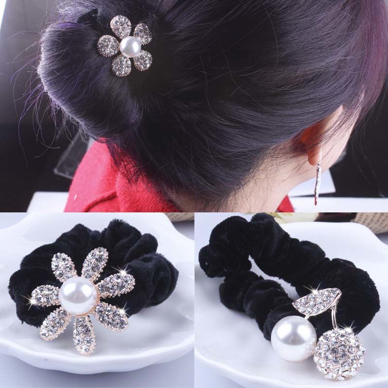 1 PC Black Velvet Scrunchies P - Hair Tie Velvet บทวิจารณ์และราคา