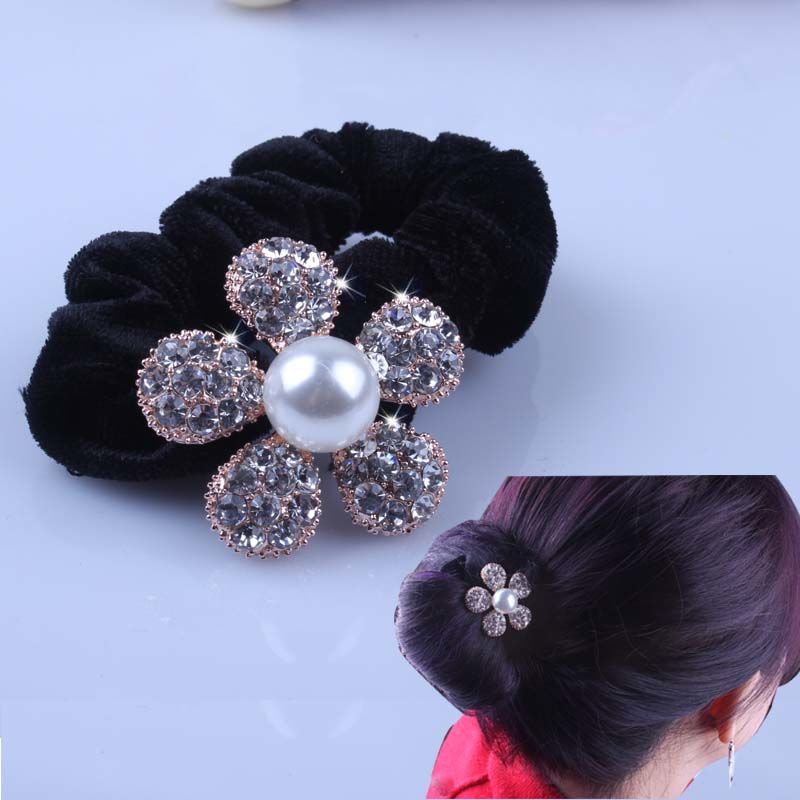 1 PC Black Velvet Scrunchies P - Hair Tie Velvet บทวิจารณ์และราคา