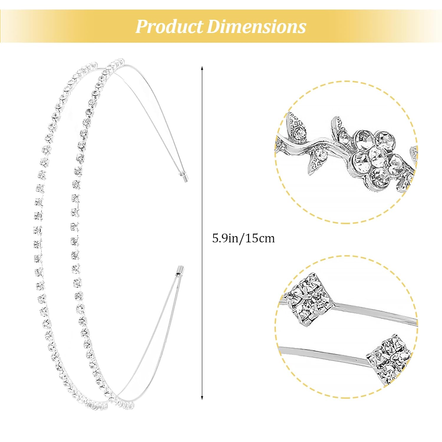 4 Pcs Rhinestone Headband Set  - Women Accessories For Wedding บทวิจารณ์และราคา