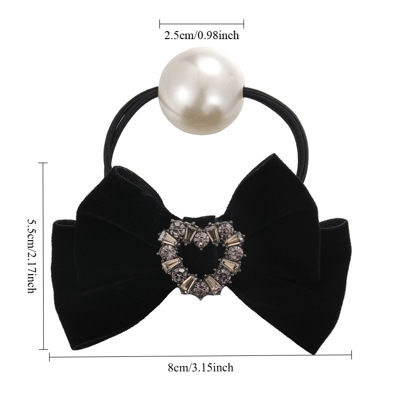 Retro Black Velvet Rhinestone  - Hair Tie Velvet บทวิจารณ์และราคา
