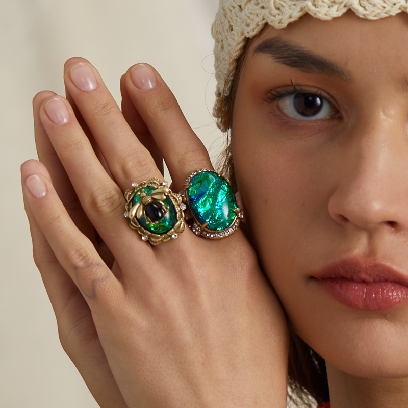 Vintage Opal Blue Gold Color B - Women'S Accessories Trends 2026 บทวิจารณ์และราคา