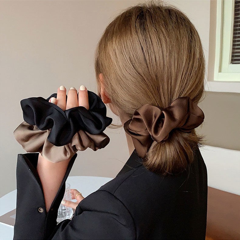 Korean Woman Big Elegant Silk  - Hair Tie Velvet บทวิจารณ์และราคา