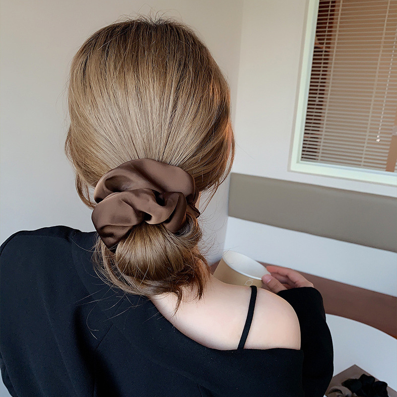 Korean Woman Big Elegant Silk  - Hair Tie Velvet บทวิจารณ์และราคา