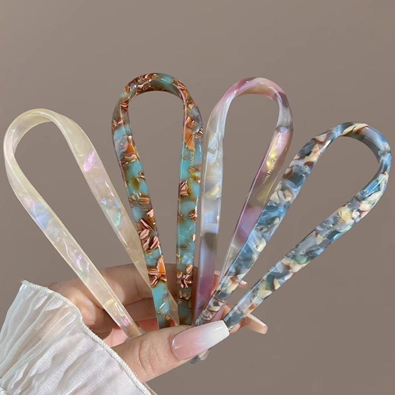 U-Shaped Hair Sticks Acetate A - Women Accessories Aesthetic บทวิจารณ์และราคา