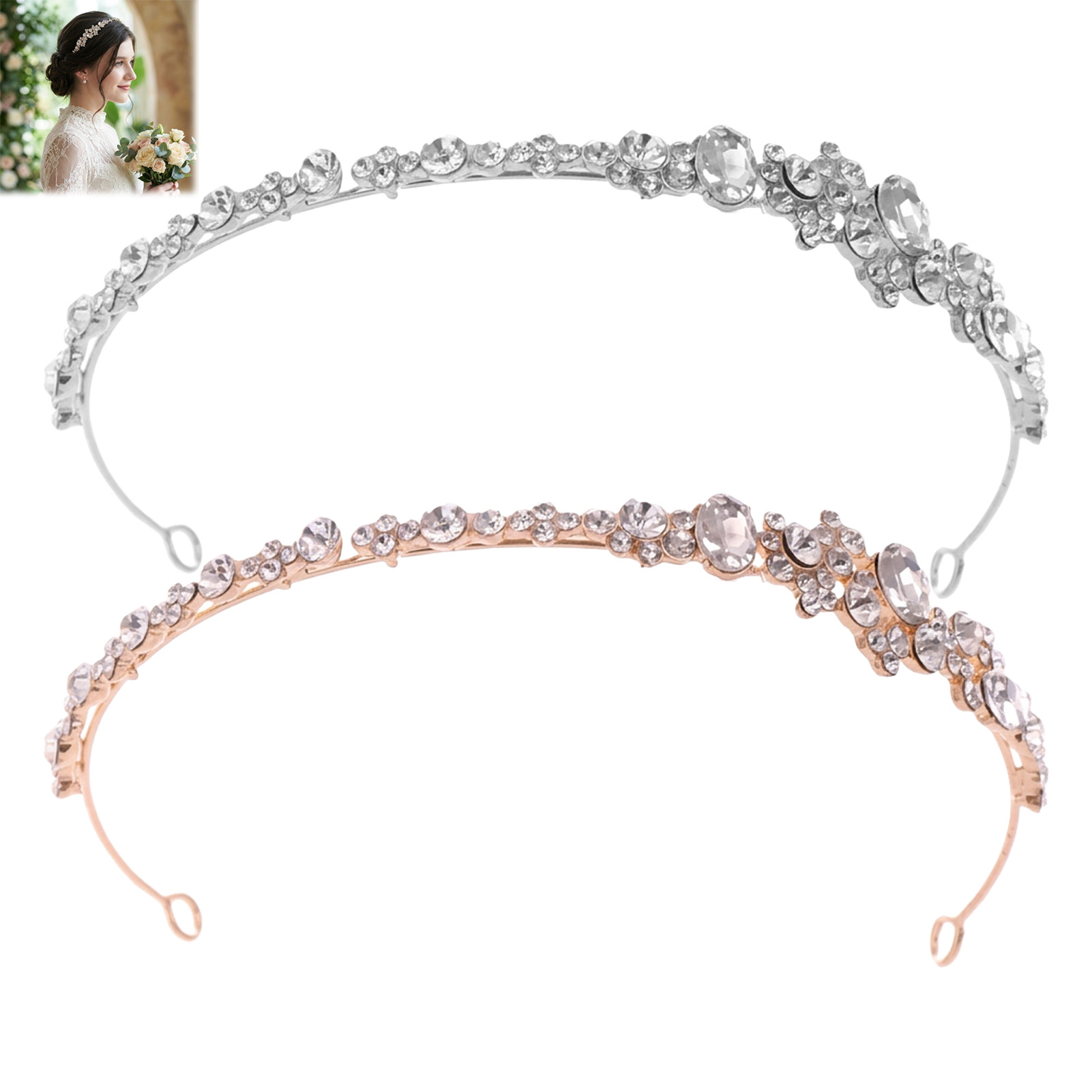 Alloy Rhinestone Crown Headban - Women Accessories For Wedding บทวิจารณ์และราคา