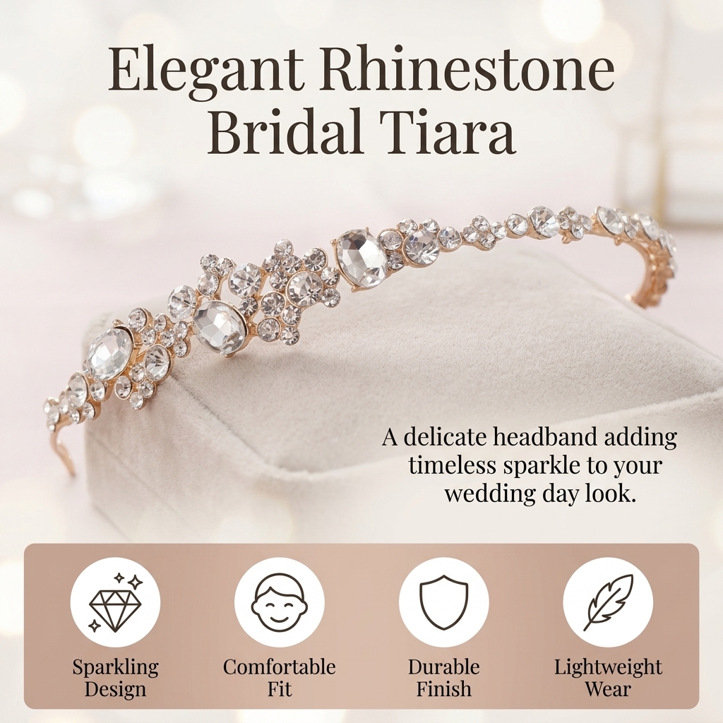 Alloy Rhinestone Crown Headban - Women Accessories For Wedding บทวิจารณ์และราคา