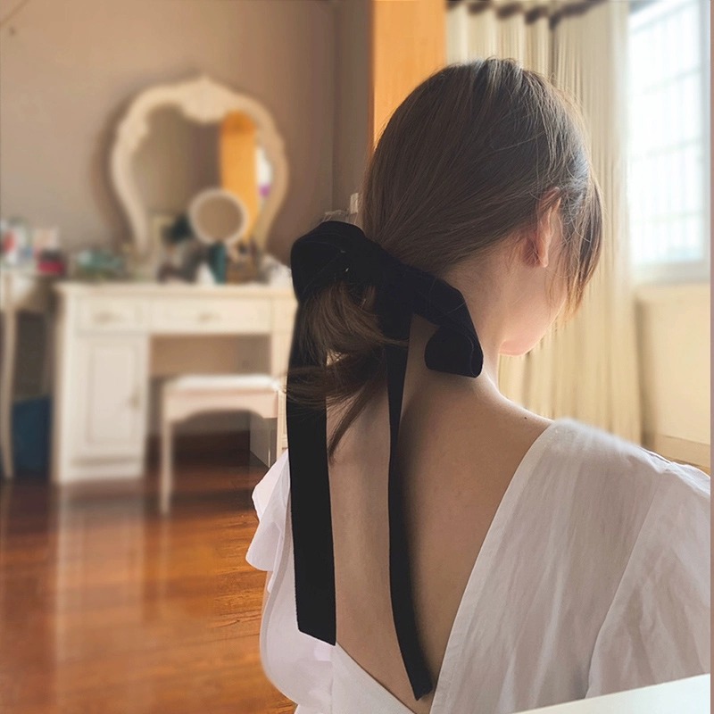 French lazy ribbon velvet hair - Hair Tie Velvet บทวิจารณ์และราคา